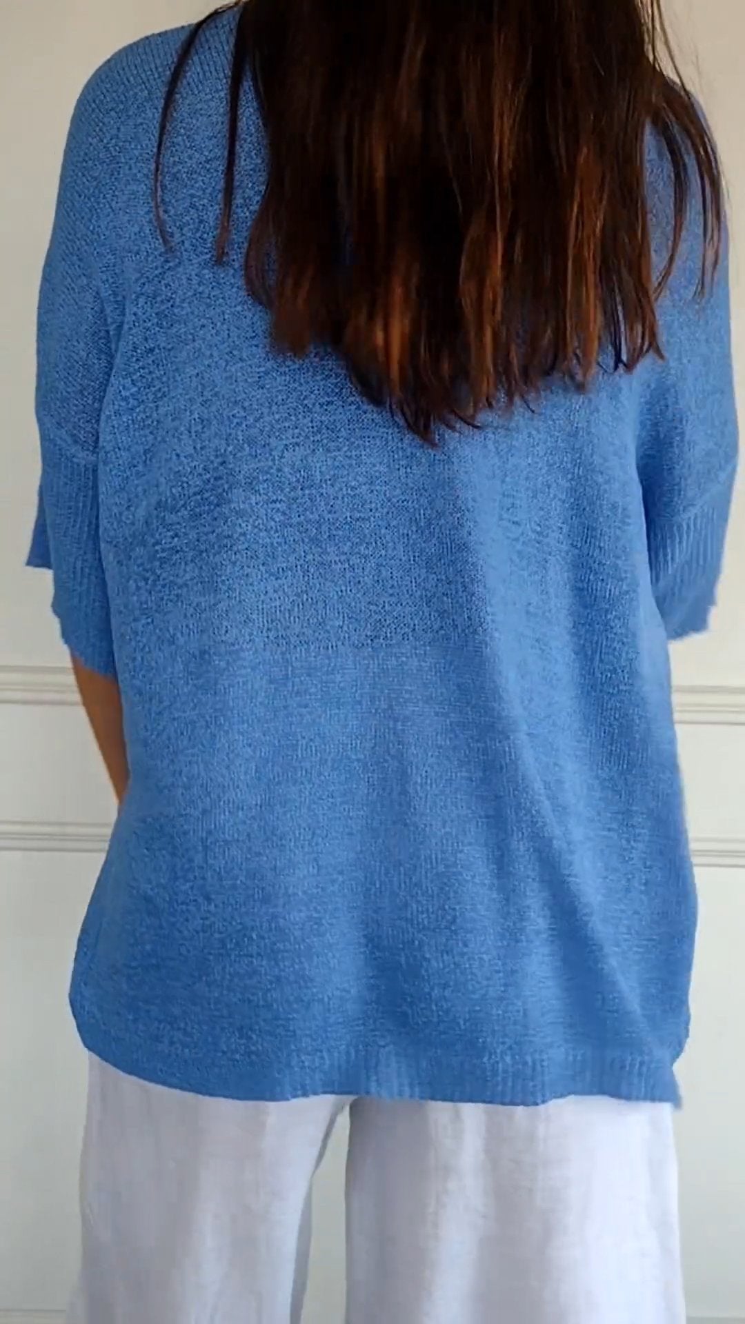 Chroma Chic™ Knitted V-Neck Top in Solid Color - Science Factory Shop