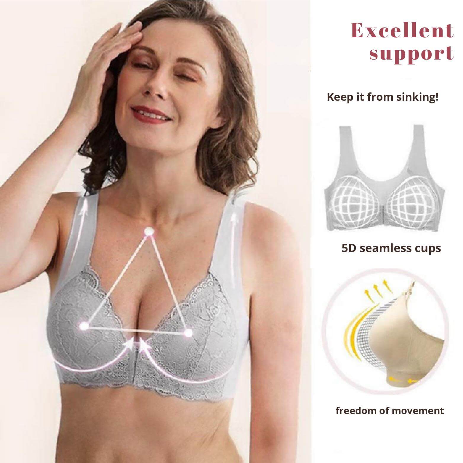 Lisanne™ Ultra Lift Bra with Easy Front Closure | Buy 1 Get 2 FREE - Science Factory Shop