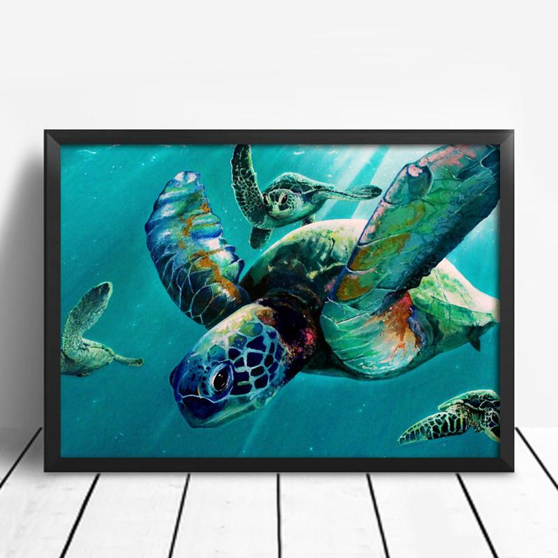 Aquarelle Sea Turtle | Canvas Art - Science Factory Shop