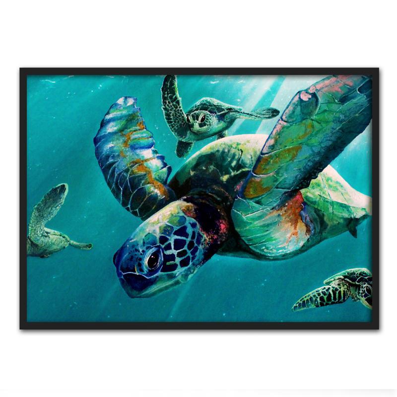 Aquarelle Sea Turtle | Canvas Art - Science Factory Shop