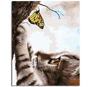 Cat with Butterfly | Number Painting - Science Factory Shop