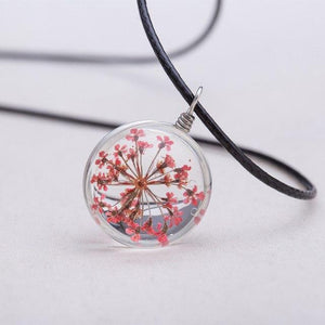 Flower Necklace | Leather Necklace - Science Factory Shop