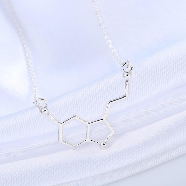 Serotonin "Happiness Hormone" Molecule Necklace - Science Factory Shop