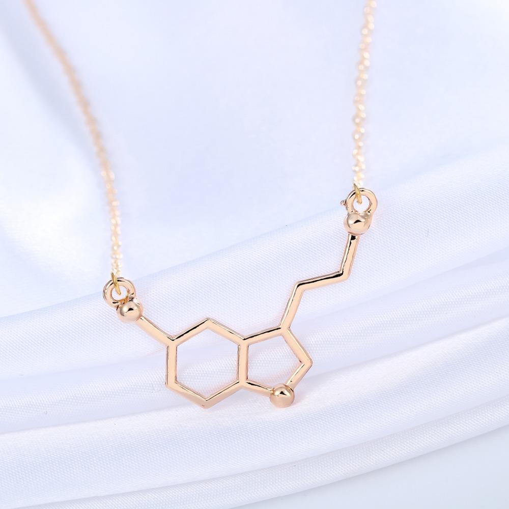 Serotonin "Happiness Hormone" Molecule Necklace - Science Factory Shop