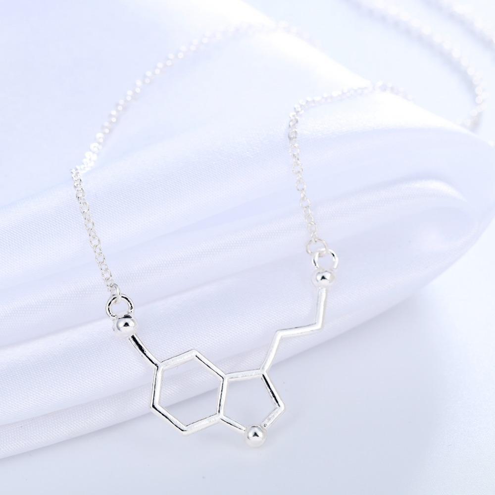 Serotonin "Happiness Hormone" Molecule Necklace - Science Factory Shop